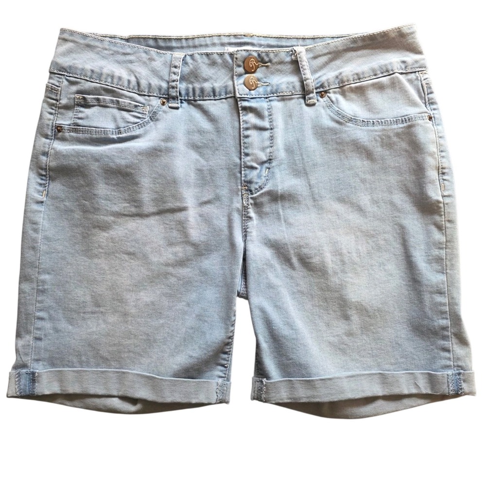 Royalty for Me Denim Shorts Fixed Cuffed Hem Stretch Blue Women's Size 8